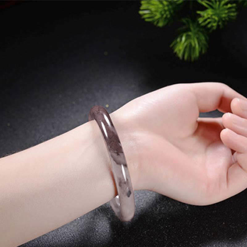 Wear FengShui Purple Golden Silk Jade Wealth Bracelet Bangle