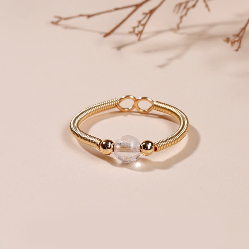 Wear FengShui Natural Stone Bead Alloy Healing Open Ring