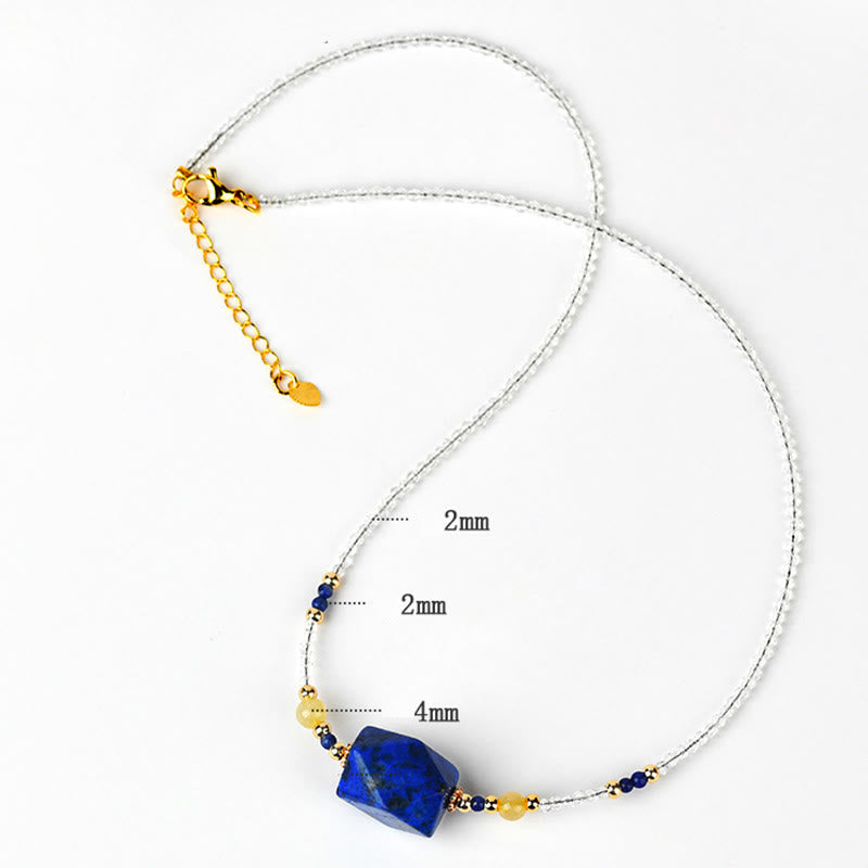 Wear FengShui White Crystal Lazurite Healing Meditation Necklace Pendant