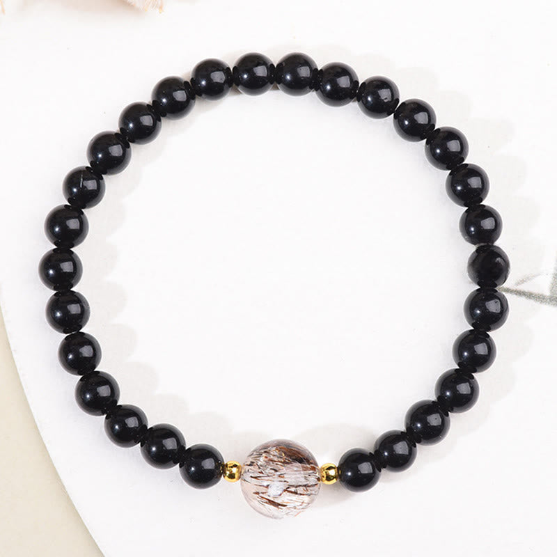 Wear FengShui Tiger Eye Black Obsidian Courage Beads Bracelet