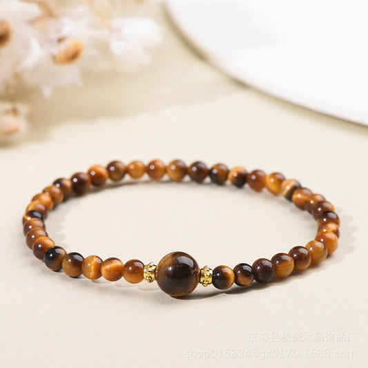 Wear FengShui Tiger Eye Black Obsidian Courage Beads Bracelet