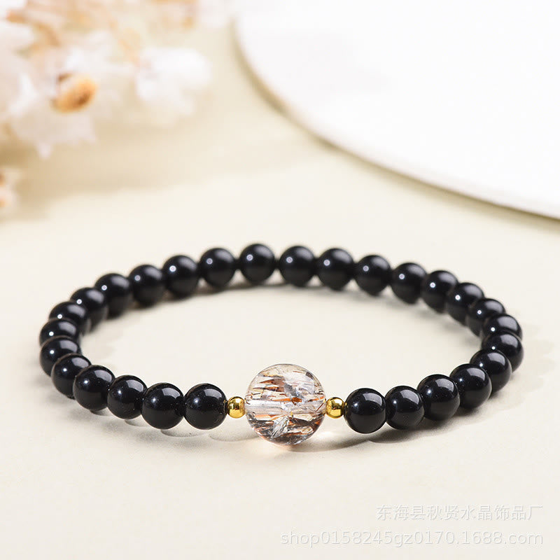 Wear FengShui Tiger Eye Black Obsidian Courage Beads Bracelet