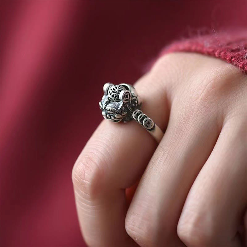 Wear FengShui Lucky FengShui PiXiu Copper Coin Rotatable Ring