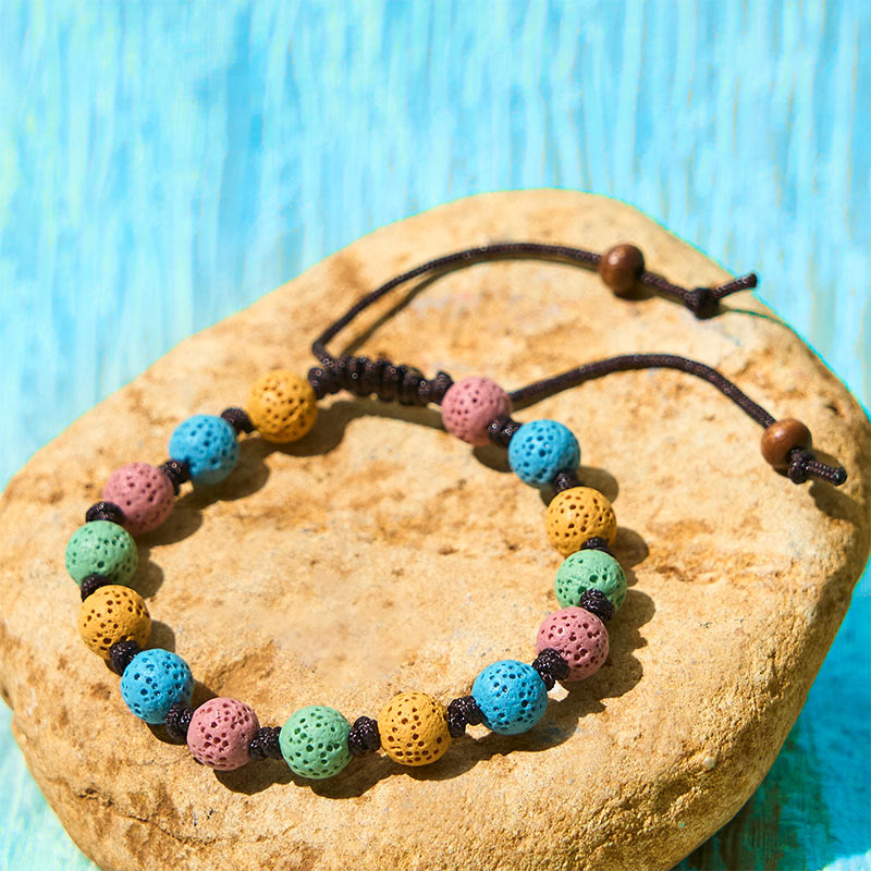 Wear FengShui Colorful Lava Rock Support Bracelet