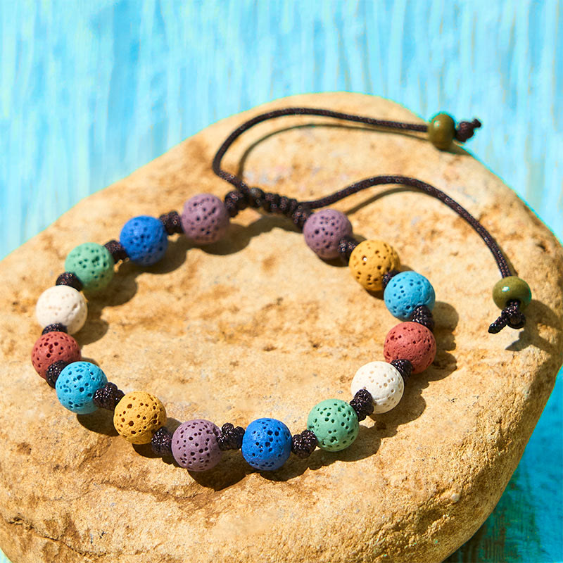 Wear FengShui Colorful Lava Rock Support Bracelet