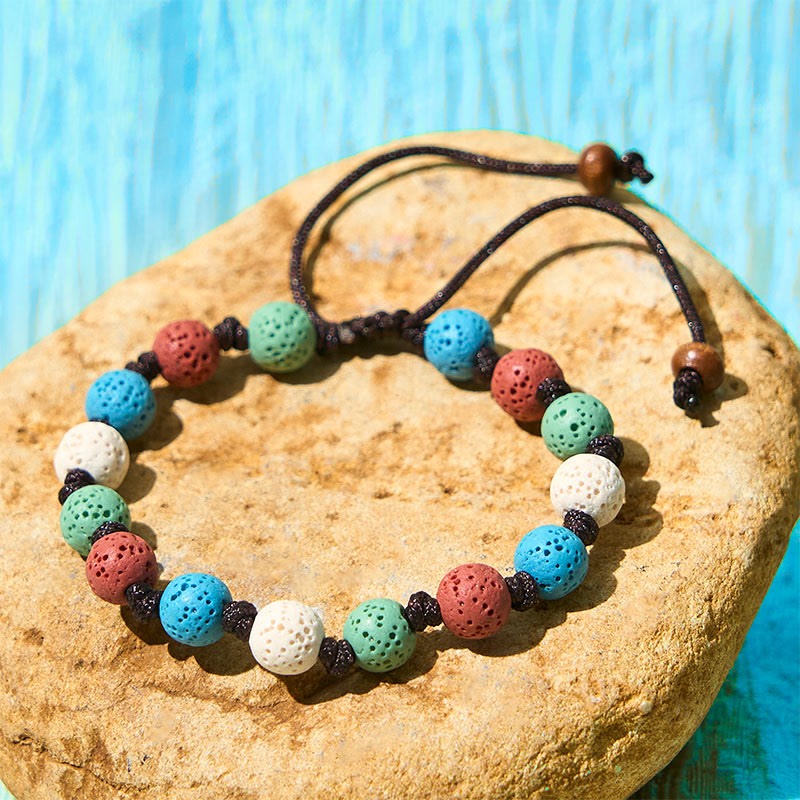 Wear FengShui Colorful Lava Rock Support Bracelet