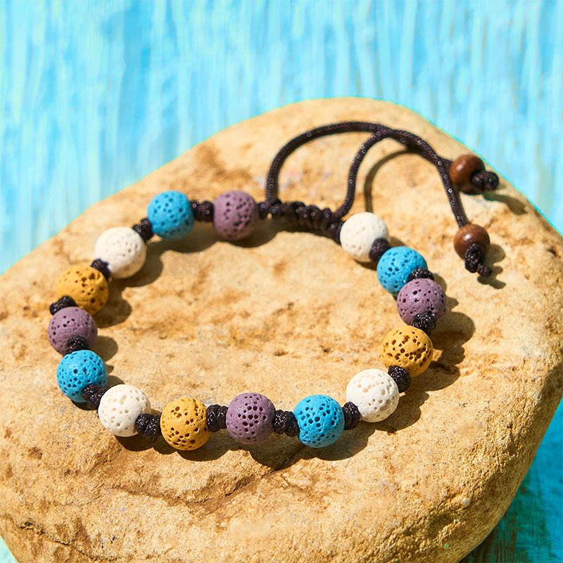 Wear FengShui Colorful Lava Rock Support Bracelet