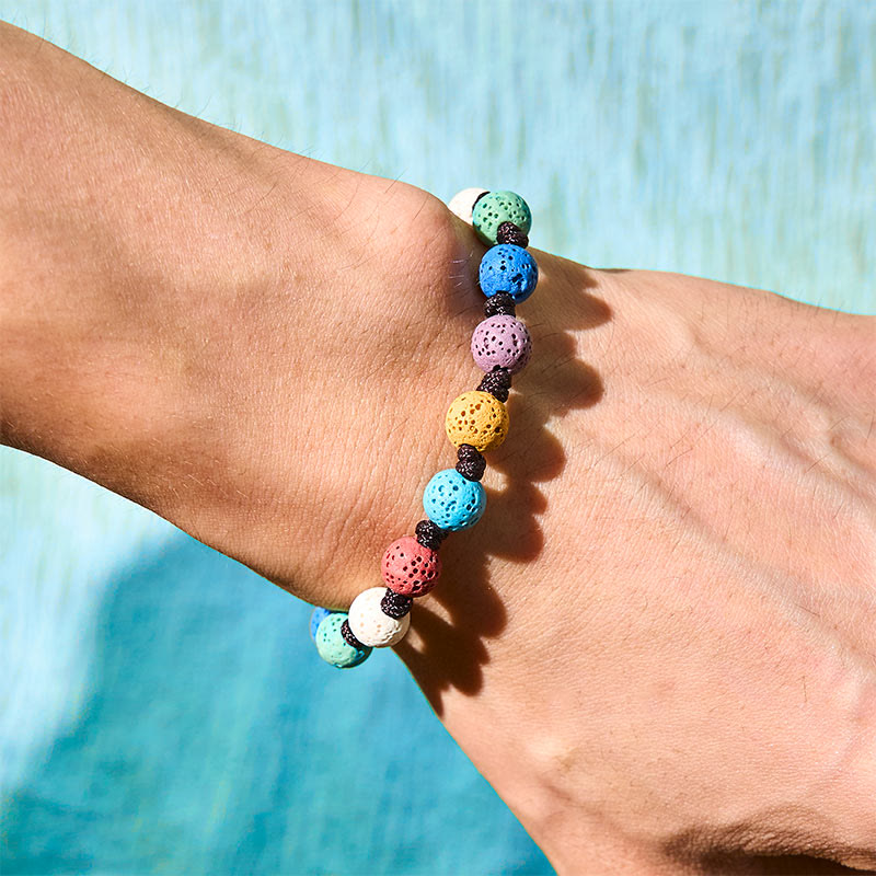 Wear FengShui Colorful Lava Rock Support Bracelet