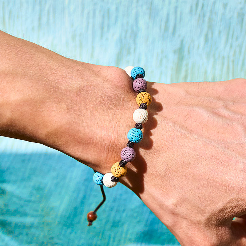 Wear FengShui Colorful Lava Rock Support Bracelet