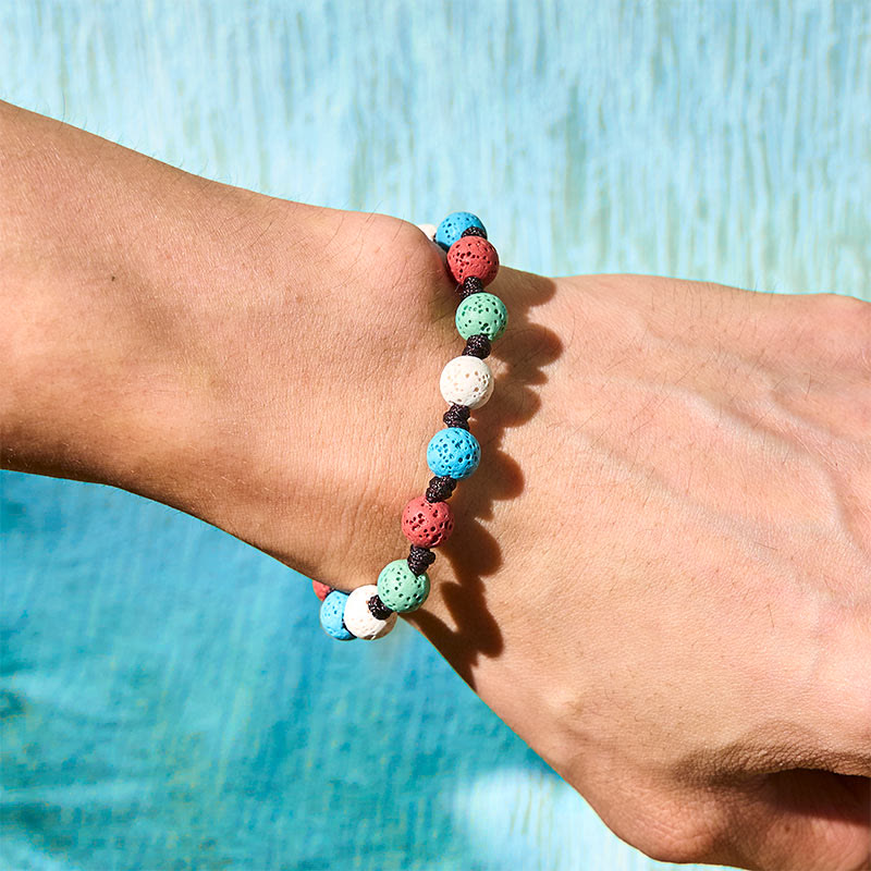 Wear FengShui Colorful Lava Rock Support Bracelet