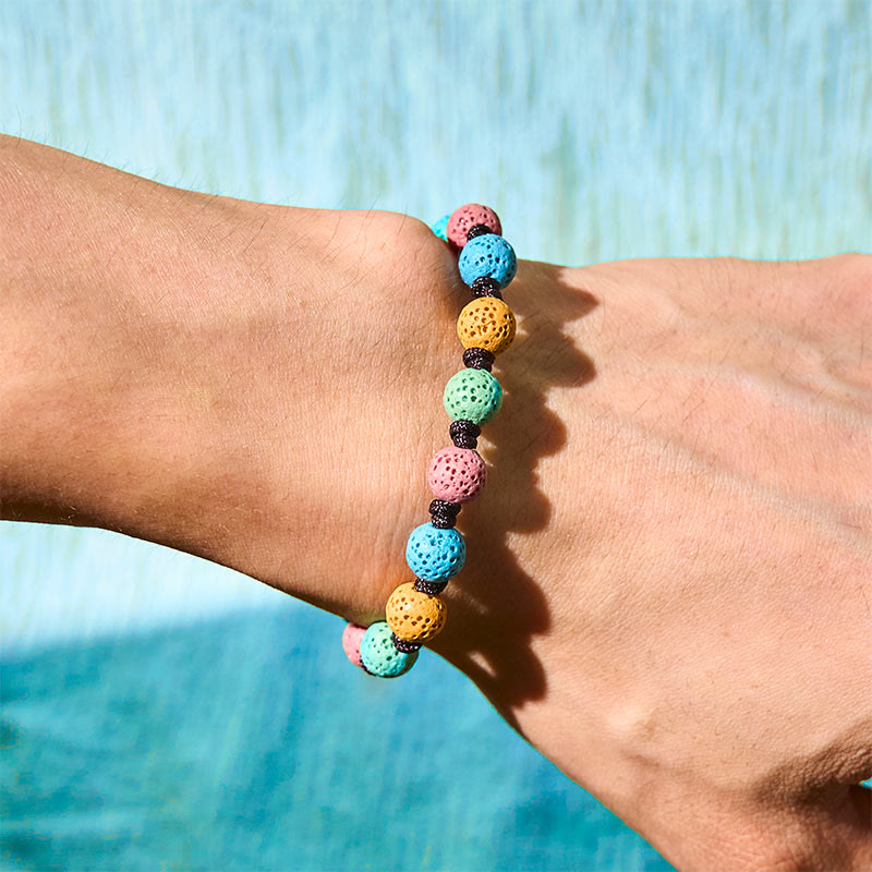 Wear FengShui Colorful Lava Rock Support Bracelet