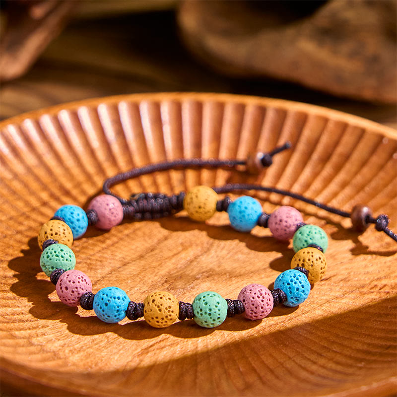 Wear FengShui Colorful Lava Rock Support Bracelet