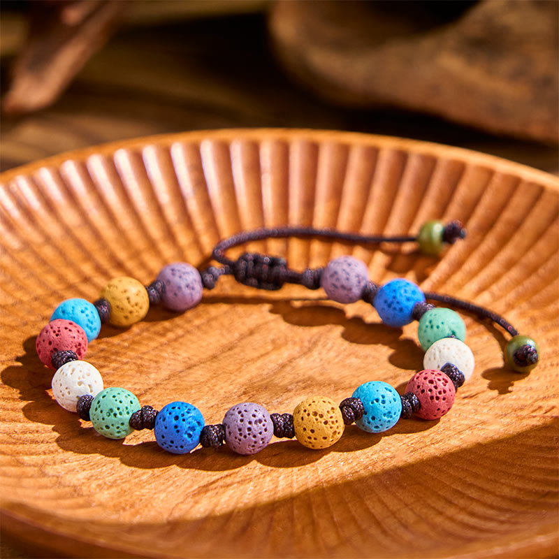Wear FengShui Colorful Lava Rock Support Bracelet