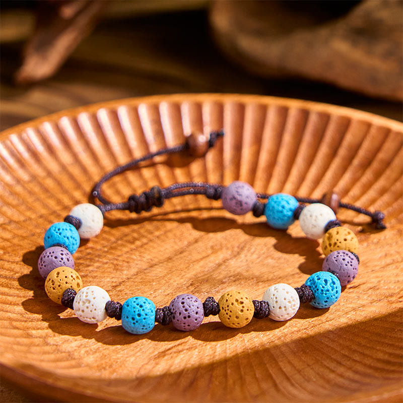 Wear FengShui Colorful Lava Rock Support Bracelet