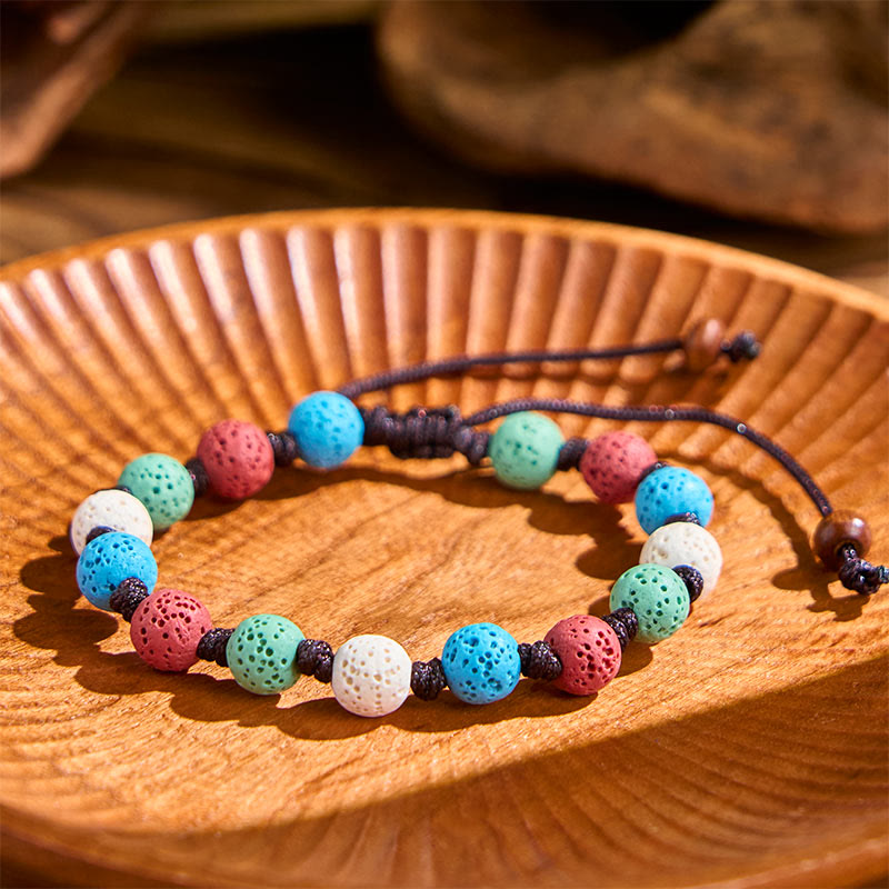 Wear FengShui Colorful Lava Rock Support Bracelet