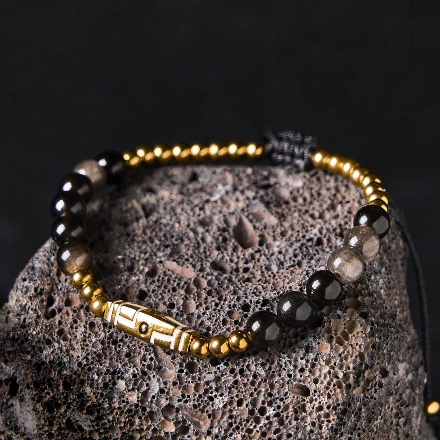 Wear FengShui Cute Bone Pattern Tiger Eye Courage Beads Bracelet