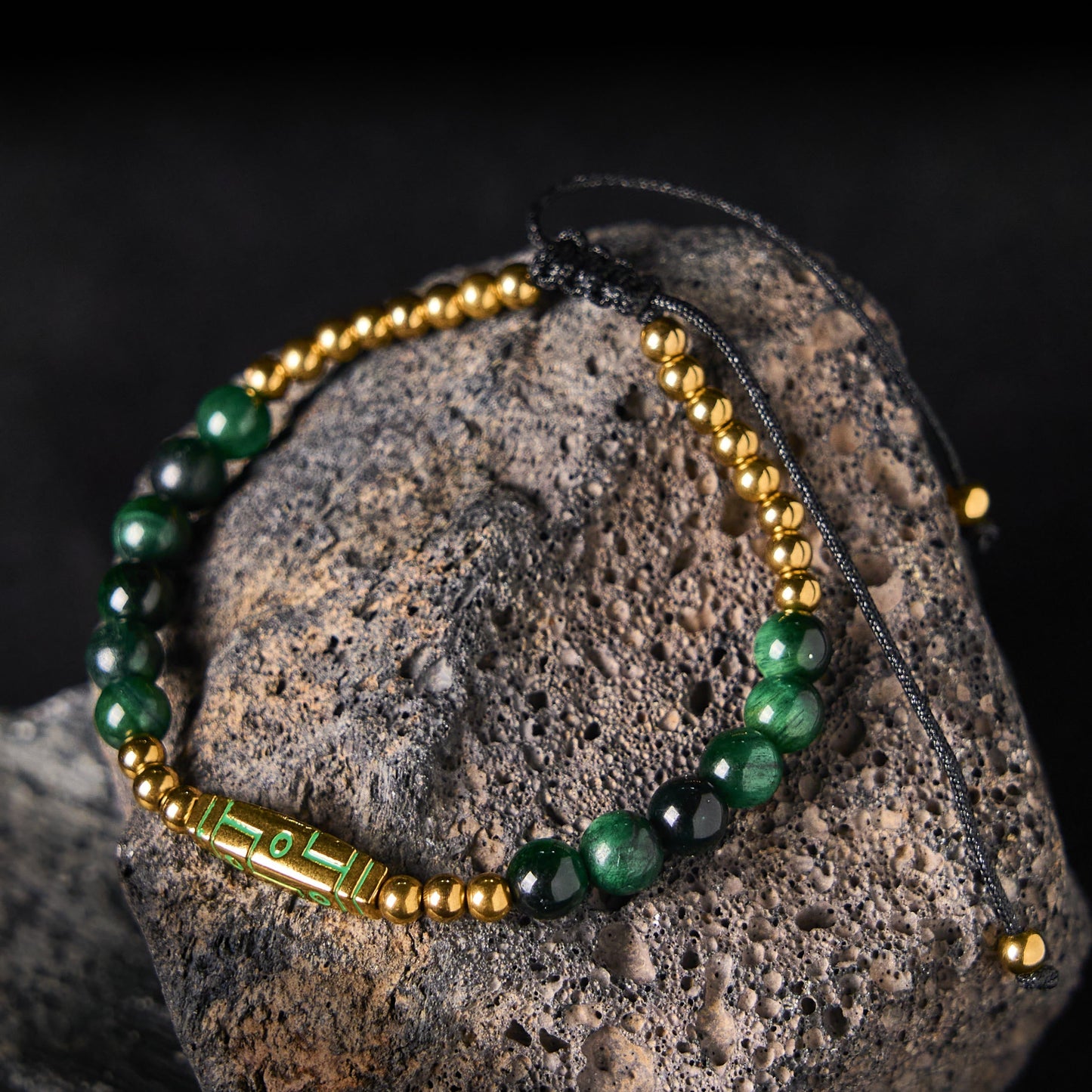 Wear FengShui Cute Bone Pattern Tiger Eye Courage Beads Bracelet