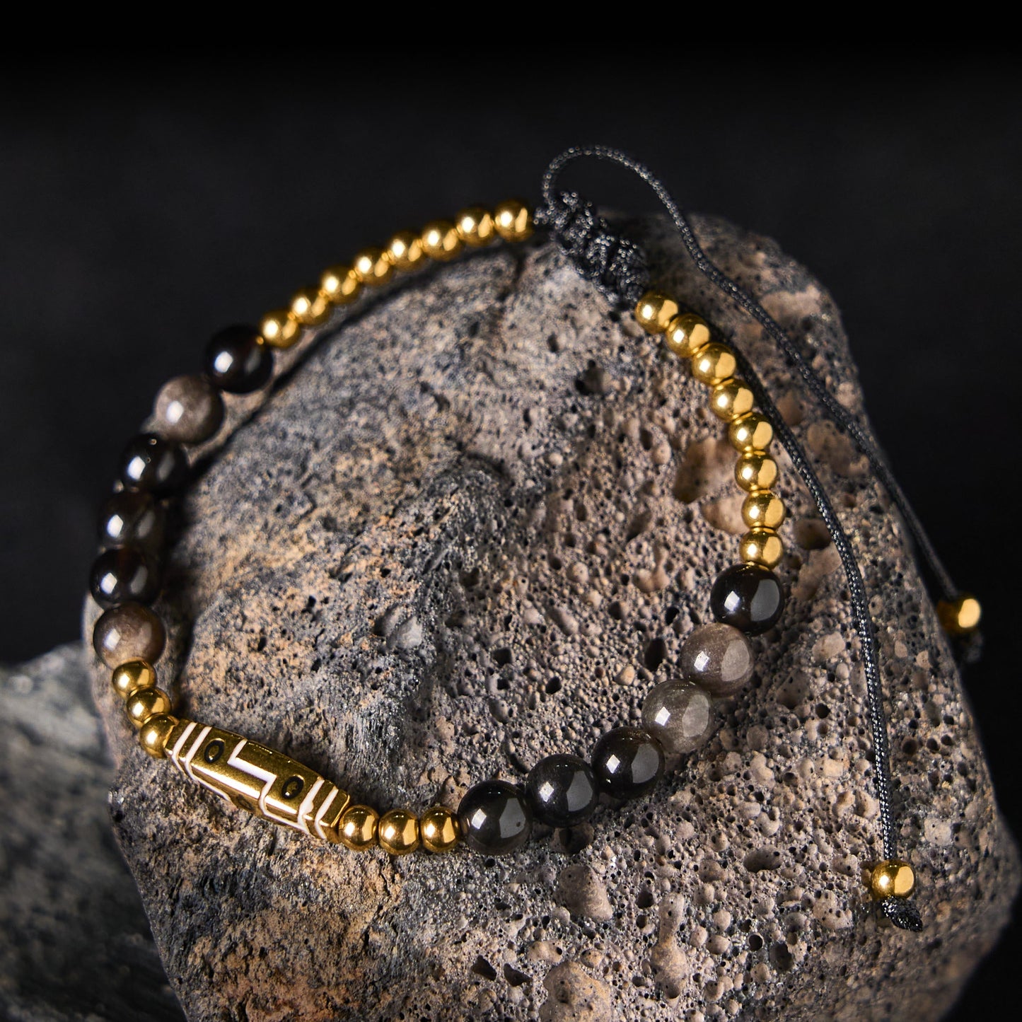 Wear FengShui Cute Bone Pattern Tiger Eye Courage Beads Bracelet