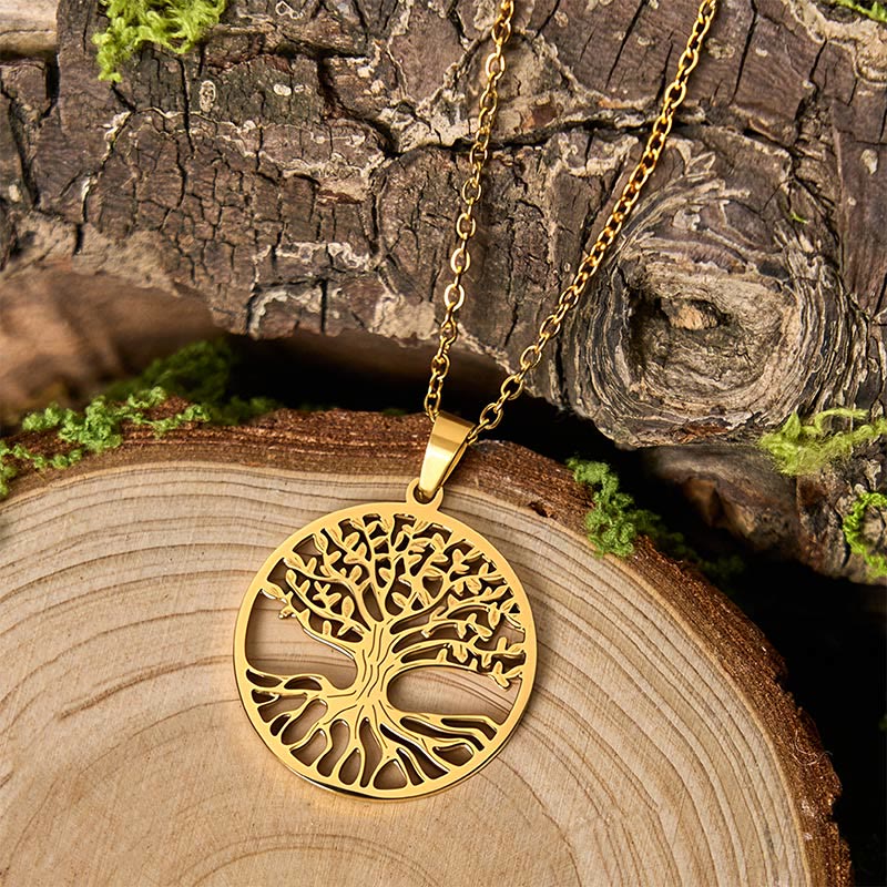 Wear FengShui The Tree Of Life Titanium Steel Enlightenment Necklace Pendant