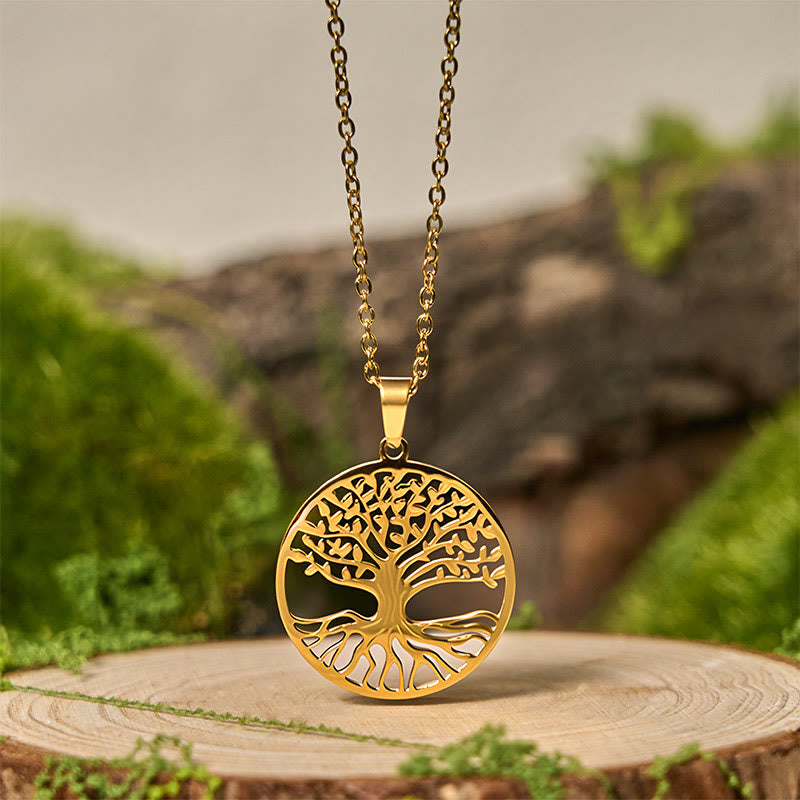 Wear FengShui The Tree Of Life Titanium Steel Enlightenment Necklace Pendant
