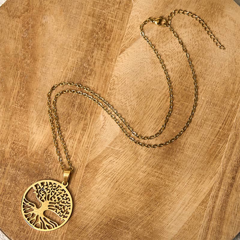 Wear FengShui The Tree Of Life Titanium Steel Enlightenment Necklace Pendant