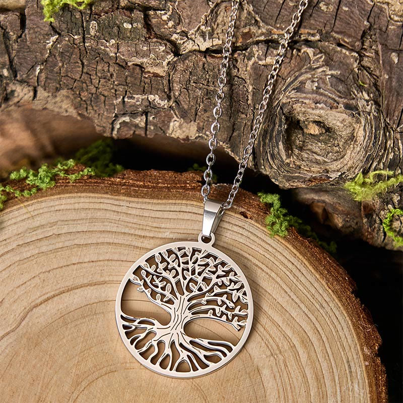 Wear FengShui The Tree Of Life Titanium Steel Enlightenment Necklace Pendant