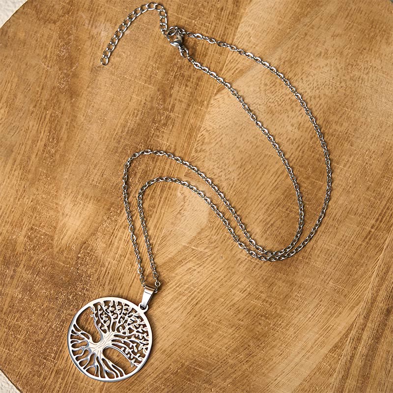 Wear FengShui The Tree Of Life Titanium Steel Enlightenment Necklace Pendant
