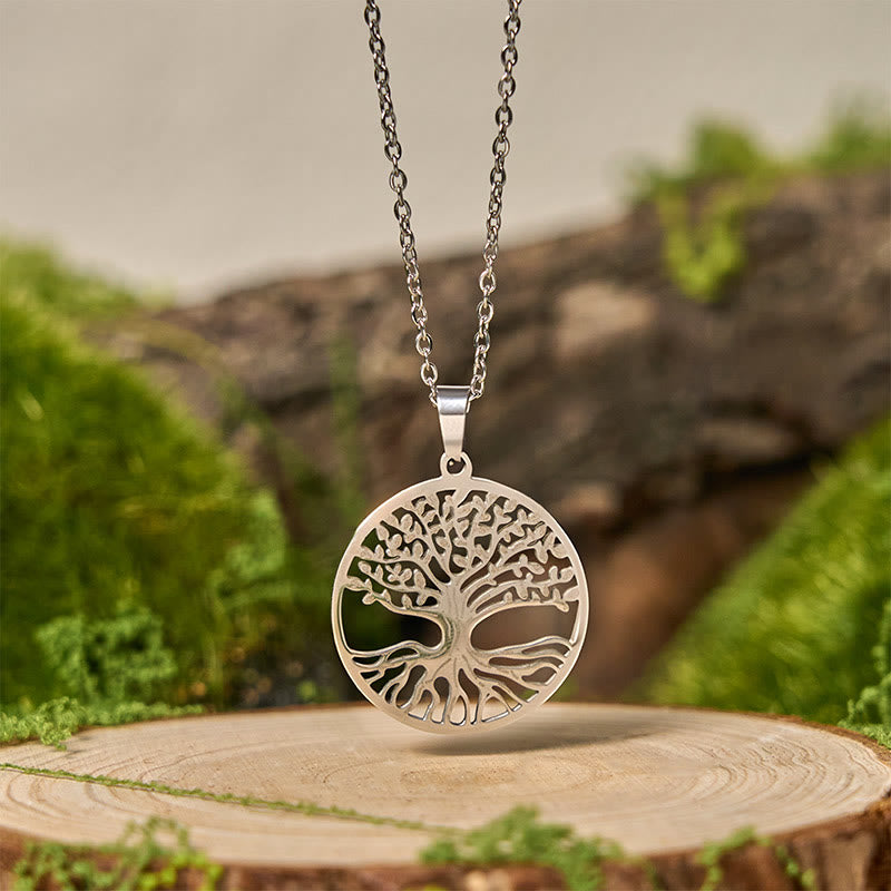 Wear FengShui The Tree Of Life Titanium Steel Enlightenment Necklace Pendant