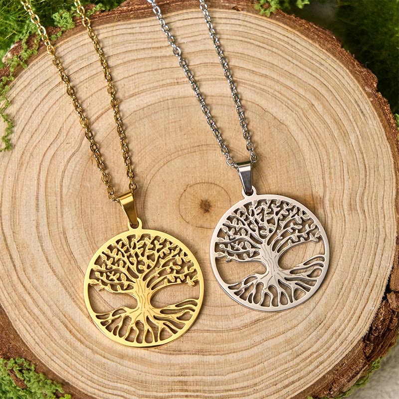 Wear FengShui The Tree Of Life Titanium Steel Enlightenment Necklace Pendant
