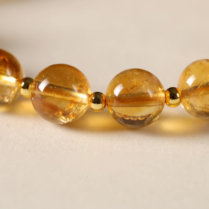 Wear FengShui Natural Citrine Fu Character Lucky Beast Prosperity Bracelet