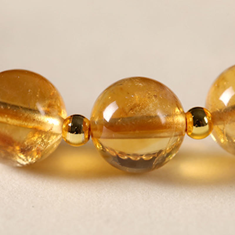 Wear FengShui Natural Citrine Fu Character Lucky Beast Prosperity Bracelet