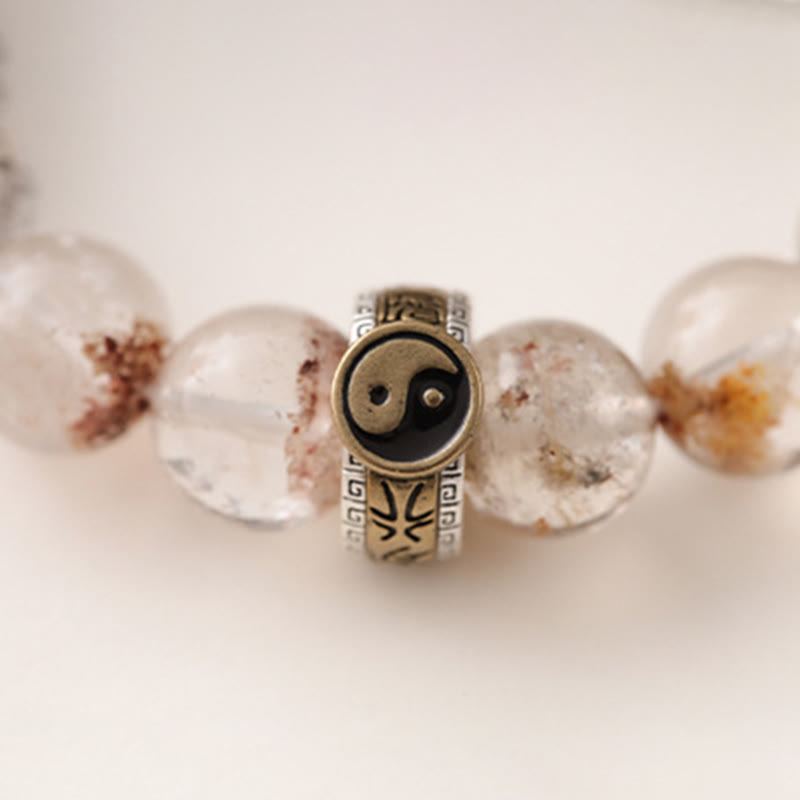 Wear FengShui Lightning Struck Wood Red Phantom Yin Yang Protection Bracelet