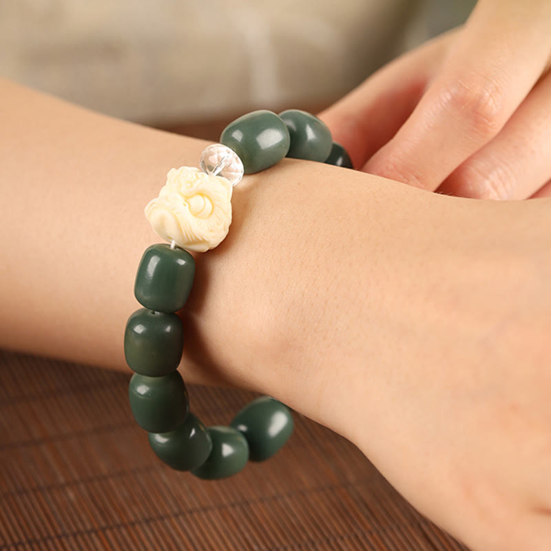 Wear FengShui Bodhi Seed Om Mani Padme Hum Lion Head Peace Bracelet