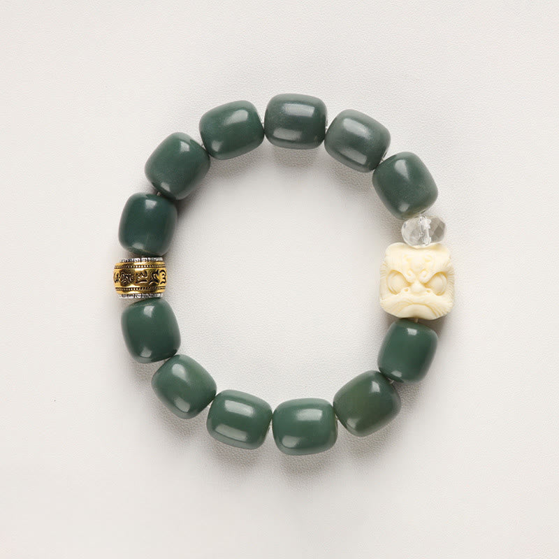 Wear FengShui Bodhi Seed Om Mani Padme Hum Lion Head Peace Bracelet
