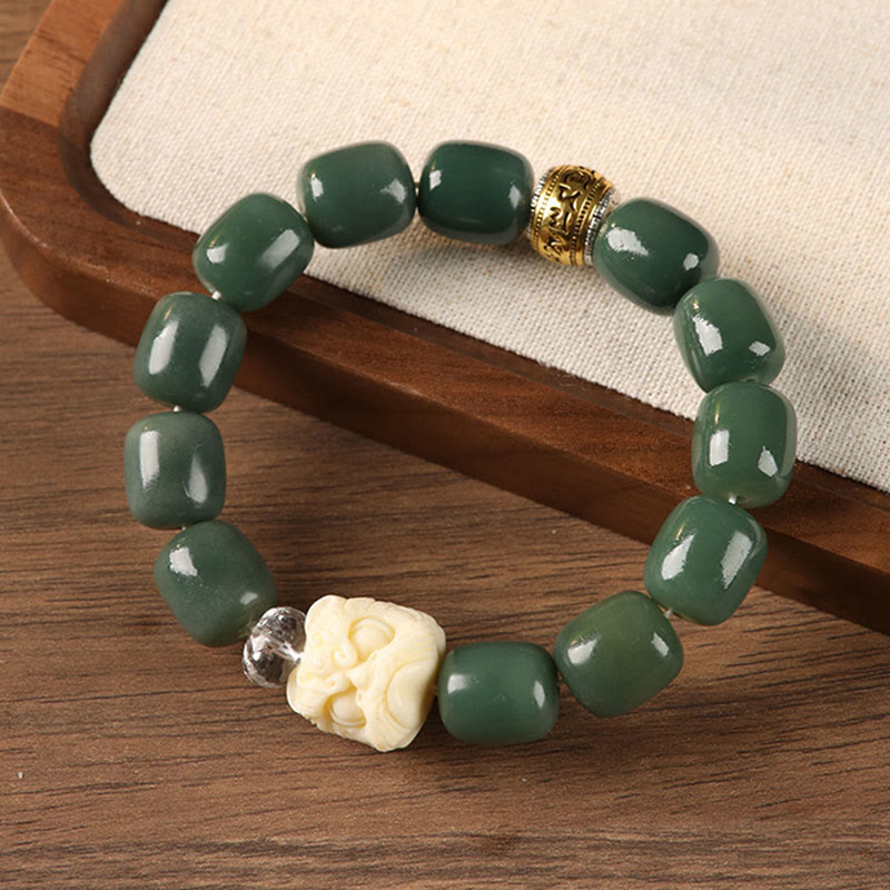 Wear FengShui Bodhi Seed Om Mani Padme Hum Lion Head Peace Bracelet