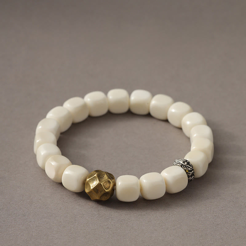 Wear FengShui Bodhi Seed Hammered Copper Brass Calm Bracelet