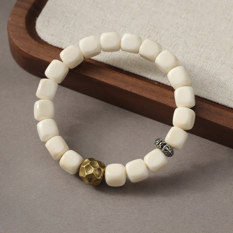 Wear FengShui Bodhi Seed Hammered Copper Brass Calm Bracelet