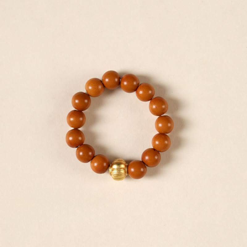 Wear FengShui Olive Pit Bead Copper Coin Inner Strength Ring