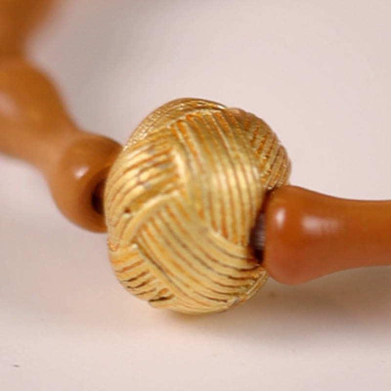Wear FengShui Olive Pit Bead Copper Coin Inner Strength Ring
