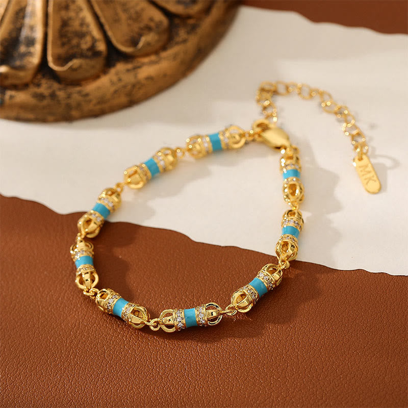 Wear FengShui Copper Brass Plated 24k Gold Vajra Wealth Luck Bracelet