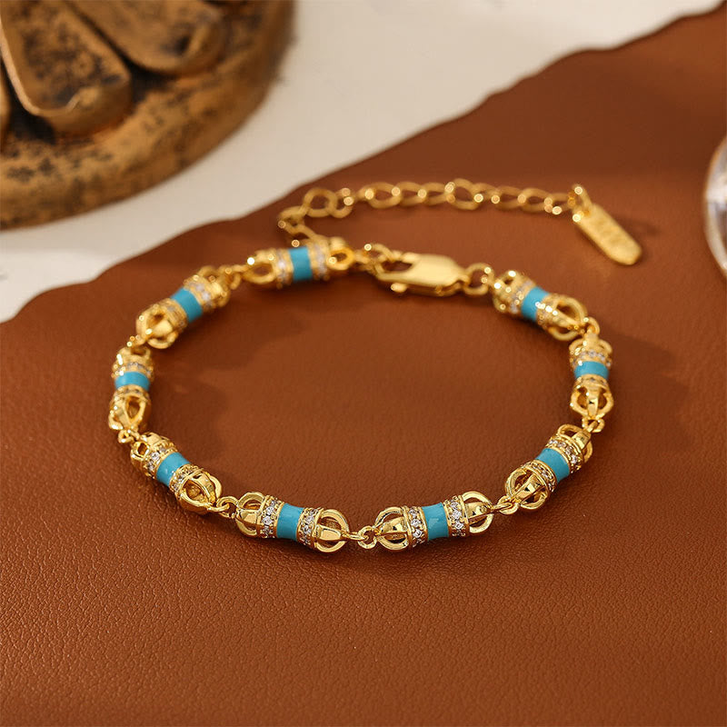 Wear FengShui Copper Brass Plated 24k Gold Vajra Wealth Luck Bracelet