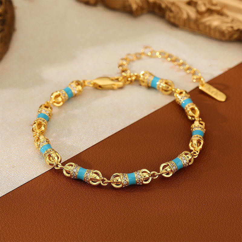 Wear FengShui Copper Brass Plated 24k Gold Vajra Wealth Luck Bracelet