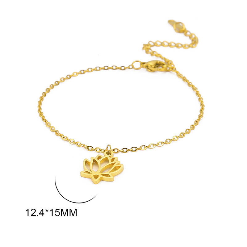 Wear FengShui Lotus Pattern Titanium Steel Enlightenment Bracelet