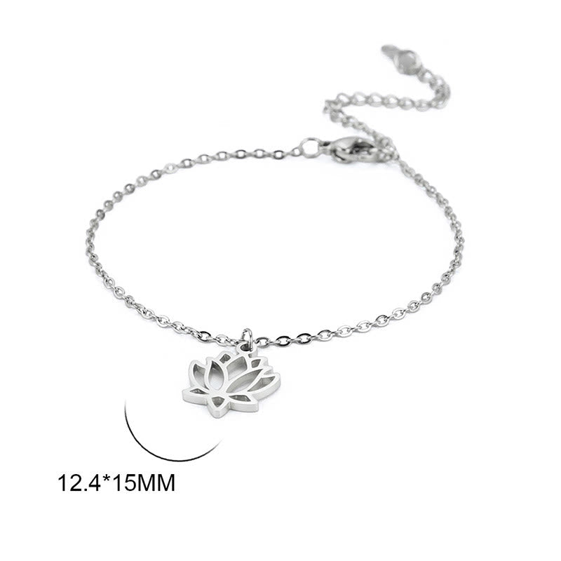Wear FengShui Lotus Pattern Titanium Steel Enlightenment Bracelet