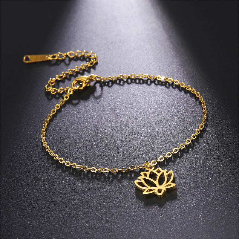 Wear FengShui Lotus Pattern Titanium Steel Enlightenment Bracelet