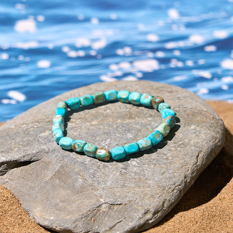 Wear FengShui Natural Colorful Emperor Stone Oval Square Beads Anti-stress Bracelet