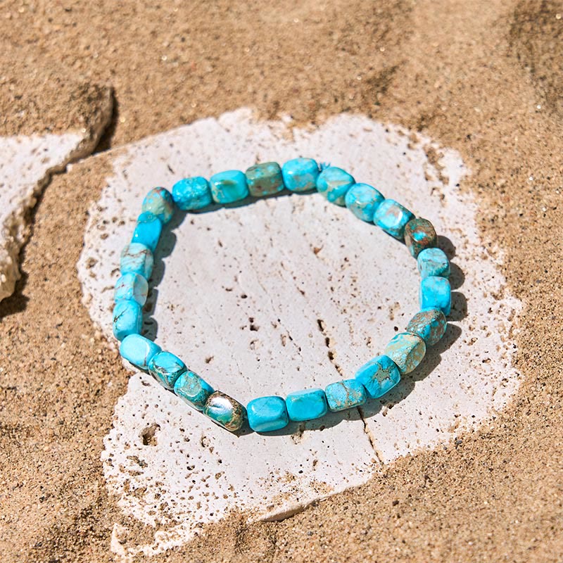 Wear FengShui Natural Colorful Emperor Stone Oval Square Beads Anti-stress Bracelet