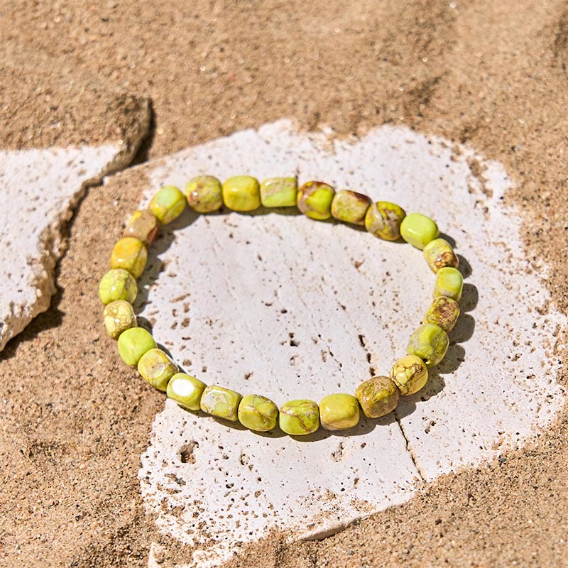 Wear FengShui Natural Colorful Emperor Stone Oval Square Beads Anti-stress Bracelet