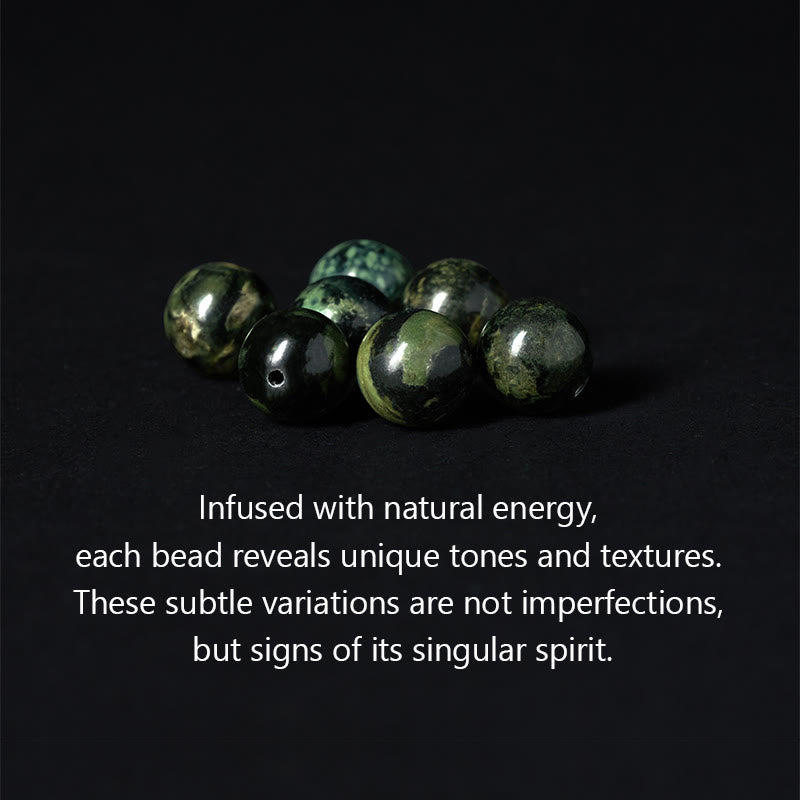 Wear FengShui Natural Grey Jasper Kambamba Jasper Om Mani Padme Hum Formless Buddha Healing Bracelet