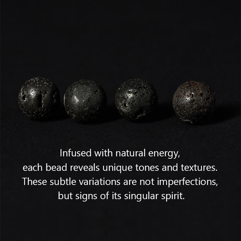 Wear FengShui Silver Sheen Obsidian Lava Rock Grey Jasper Om Mani Padme Hum Vajra Soothing Bracelet